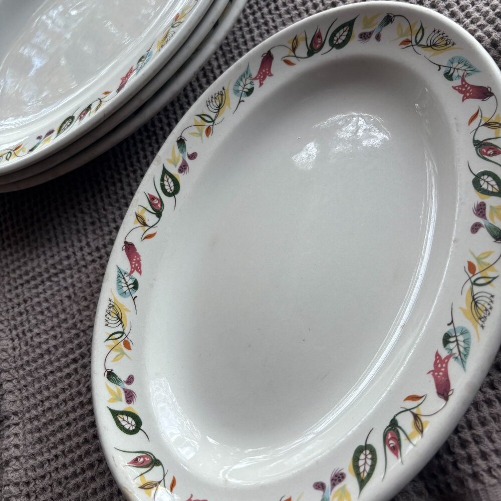 Vintage 50's Grindley Garden Motif Plate Set of 4